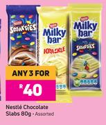 Nestle Chocolate Slabs Assorted-For Any 3 x 80g