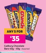 Cadbury Chocolate Bars Assorted-For Any 5 x 40g/49g