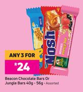 Beacon Chocolate Bars Or Jungle Bars Assorted-For Any 3 x 40g/56g