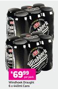 Windhoek Draught Cans-6 x 440ml Per Pack