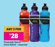 Powerade Sports Drink Assorted-For Any 3 x 500ml