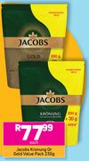 Jacobs Kronung Or Gold Value Pack-230g Each