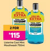 Listerine Cool Mint Mouthwash-For 2 x 750ml