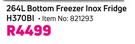 Hisense 264Ltr Bottom Freezer Inox Fridge H370BI