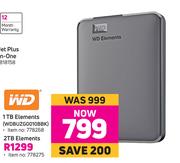 WD 1TB Elements WDBUZG0010BBK