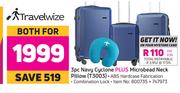 Travel Wize 3PC Navy Cyclone Plus Microbead Neck Pillow (T3003)-For Both