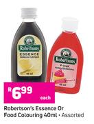 Robertsons Essence Or Food Colouring-40ml Each