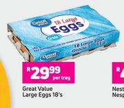 Great Value Large Eggs-18's Per Tray