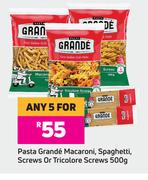 Pasta Grande Macaroni, Spaghetti, Screws Or Tricolore Screws-For 5 x 500g