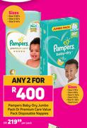 Pampers Baby Dry Jumbo Pack Or Premium Care Value Pack Disposable Nappies-Per Pack