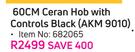 Whirlpool 60cm Ceran Hob With Controls (Black) AKM 9010