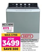 Defy 15Kg Twin Tub Washer (Metallic) DTT151