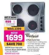 Whirlpool 4 Plate Solid Hob