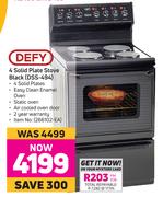 Defy 4 Sold Plate Stove (Black) DSS-494