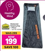Camp Master Weekender Sleeping Bag + Pillow