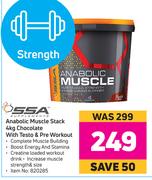 SSA Anabolic Muscle Stack 4kg Chocolate With Testo & Pre Workout
