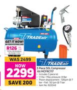Tradeair 3 Piece 50Ltr Compressor Kit MCFR117