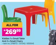 Kiddies 1x Small Table & 2x Small Chairs-For All