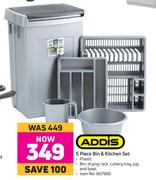 Addis 5 Piece Bin & Kitchen Set