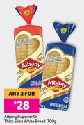 Albany Superior Or Thick Slice White Bread-For Any 2 x 700g