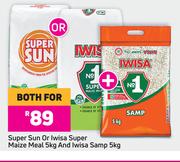 Super Sun Or Iwisa Super Maize Meal 5Kg & Iwisa Samp 5Kg-For Both