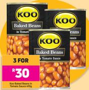 Koo Baked Beans In Tomato Sauce-For 3 x 410g