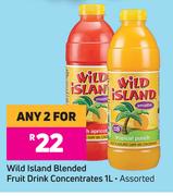 Wild Island Blended Fruit Drink Concentrates Assorted-For Any 2 x 1Ltr
