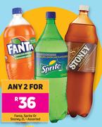 Fanta, Sprite Or Stoney Assorted-For 2 x 2Ltr