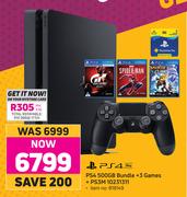 PS4 500GB Bundle + 3 Games + PS3M 