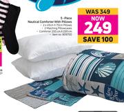 5 Piece Nautical Comforter With Pillows