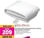 Pure Pleasure Non Fitted Single Electric Blanket 75 x 15 Blanket 75 x 150cm