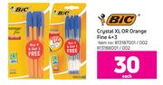 Bic Crystal XL Or Orange Fine 4 + 3-Each
