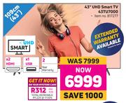 Samsung 43" UHD Smart TV 43TU7000