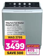 Defy 15Kg Twin Tub Washer Metallic DTT151