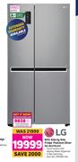 LG 601L Side By Side Fridge Platinum Silver GC-B247SLUV