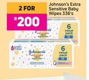 Johnson's Extra Sensitive Baby Wipes-For 2 x 336's