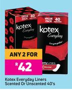 Kotex Everyday Liners (Scented Or Unscented)-For Any 2 x 40's