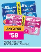 Always Maxi Pads (Assorted)-For Any 2 x 16's/18's/20's