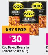 Koo Baked Beans In Tomato Sauce-For Any 3 x 410g