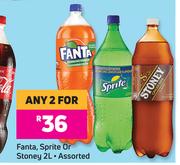 Fanta, Sprite Or Stoney (Assorted)-For Any 2 x 2Ltr