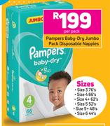 Pampers Baby Dry Jumbo Pack Disposable Nappies-Per Pack