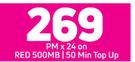 Samsung Galaxy A3 Core 4G Smartphone-On Red 500MB 50 Min Top Up