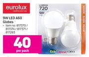 Eurolux 9W LED A60 Globes-Per Pack