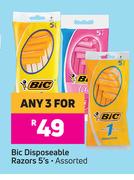 Bic Disposable Razor's (Assorted)-For Any 3 x 5's