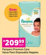 Pampers Premium Care Value Pack Disposable Nappies-Each