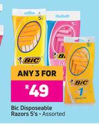 Bic Disposable Razor's (Assorted)-For Any 3 x 5's