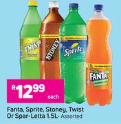 Fanta, Sprite, Stoney, Twist Or Spar-Letta (Assorted)-1.5L Each