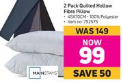 Mainstays 2 Pack Quilted Hollow Fibre Pillow