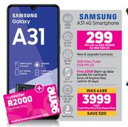 Samsung A31 4G Smartphone-On Red 500MB/50 Min Top Up