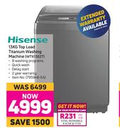 Hisense 13Kg Top Load Titanium Washing Machine WTX1302T
